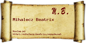 Mihalecz Beatrix névjegykártya